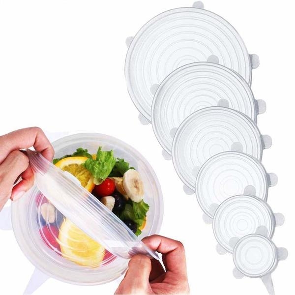 Couvercle hermétique en silicone alimentaire. Pour toute taille de plat.