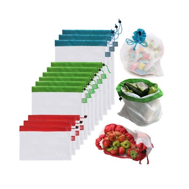 Sacs à Oignons En Maille Réutilisables - Lavables, Suspendables - Pour Rangement Cuisine Et Garde-manger